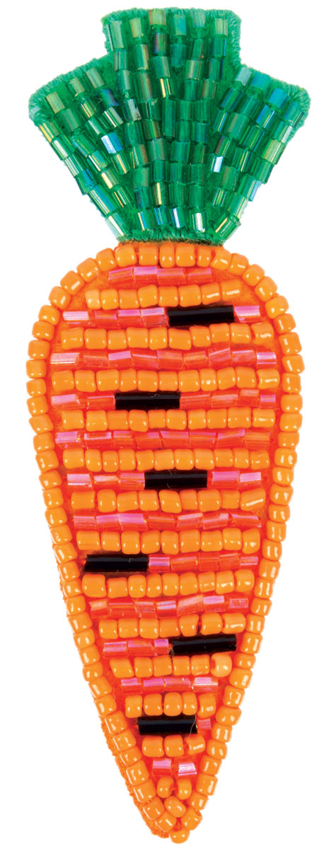 Klart Carrot Brooch - Seed Bead Embroidery Kit - TimeToCraft