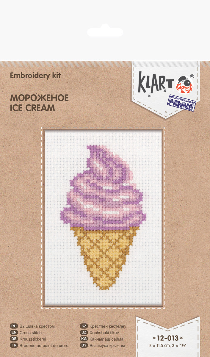 Embroidery kit Klart Ice Cream - TimeToCraft