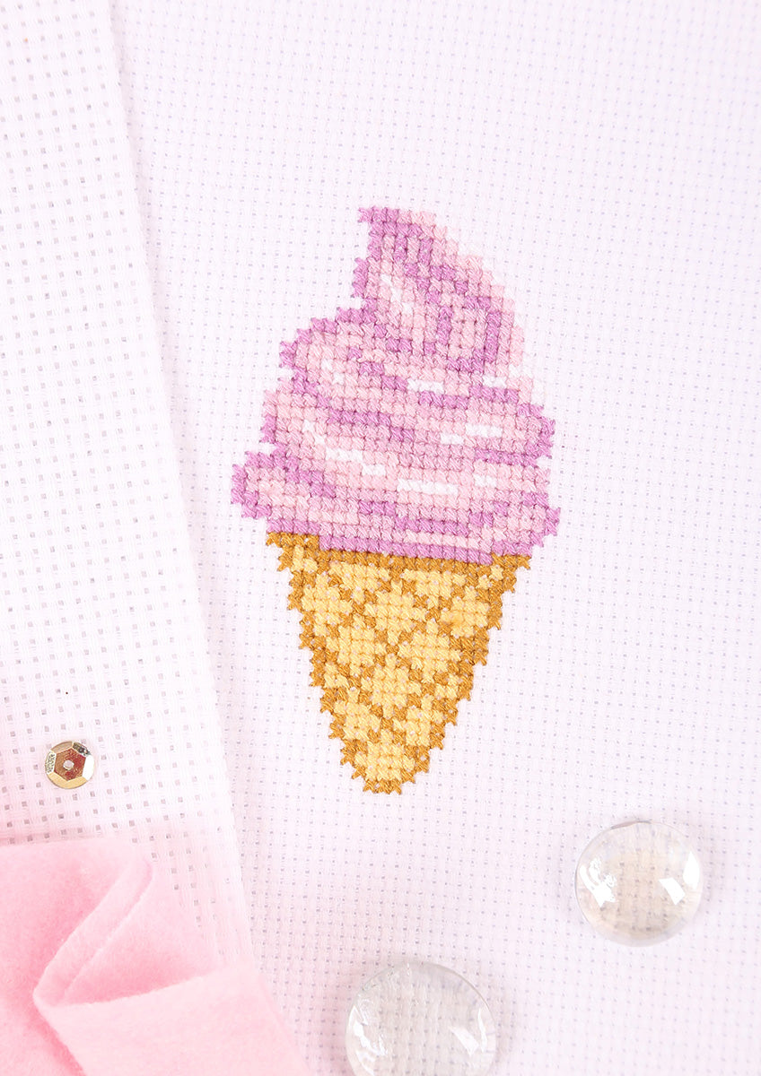 Embroidery kit Klart Ice Cream - TimeToCraft