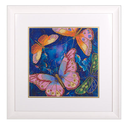 Butterflies Among Nocturnal Flowers Bead Embroidery Kit - TimeToCraft