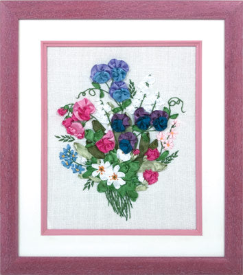 Panna Colourful Sweet Pea Embroidery Kit - TimeToCraft