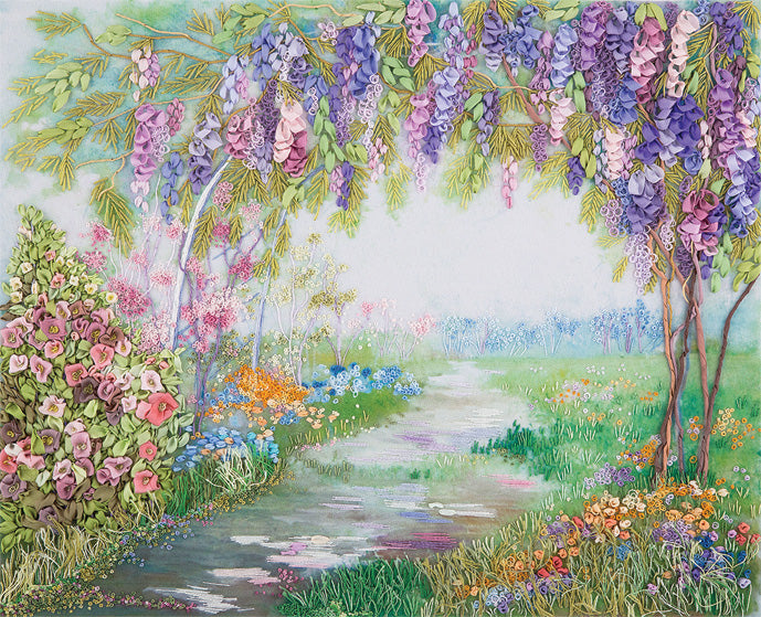 Blossoming Wisteria Embroidery Kit - TimeToCraft