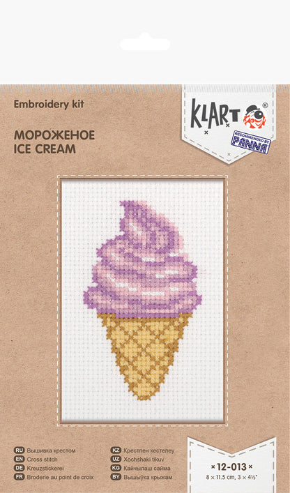 Embroidery kit Klart Ice Cream - TimeToCraft