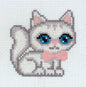 Embroidery kit Klart "White Cat" - TimeToCraft