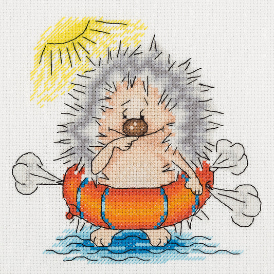 Klart Counted Cross Stitch kit Swimming Hedgehog