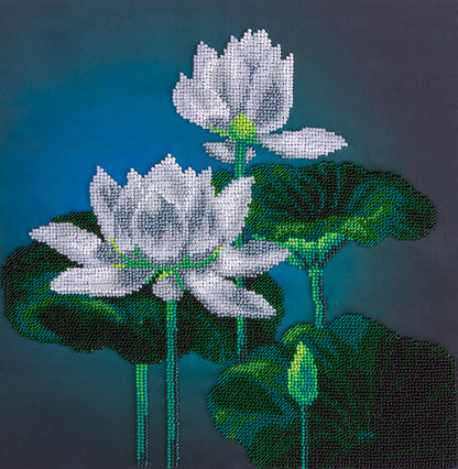 PANNA Bead embroidery kit White Lotus - TimeToCraft