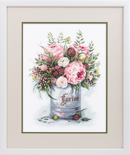 Counted Cross Stitch Kit - Watercolor Bouquet - TimeToCraft