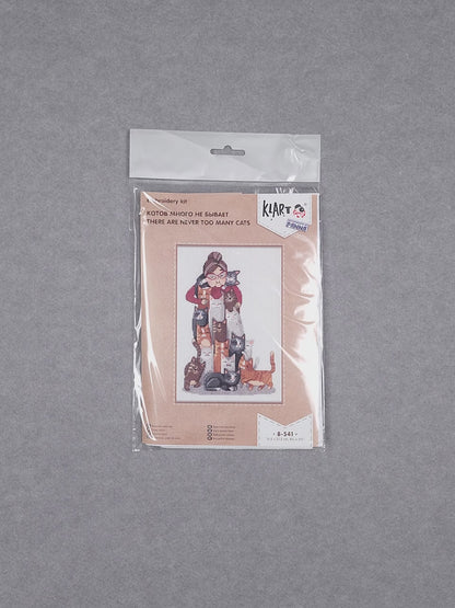 Embroidery kit Klart "There Are Never Too Many Cats"